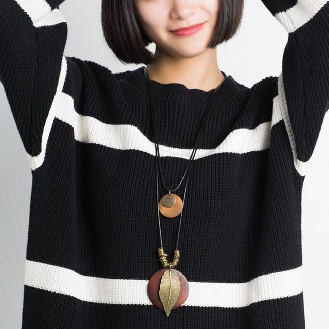 Unisex Vintage Charm Necklace Tree of Life Hat Key Leaf