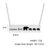 Creative Letters Engraved Mama Bear Pendant Necklace Cute