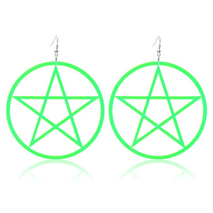 Acrylic Stars Exaggerated Ear Drop Women Earrings