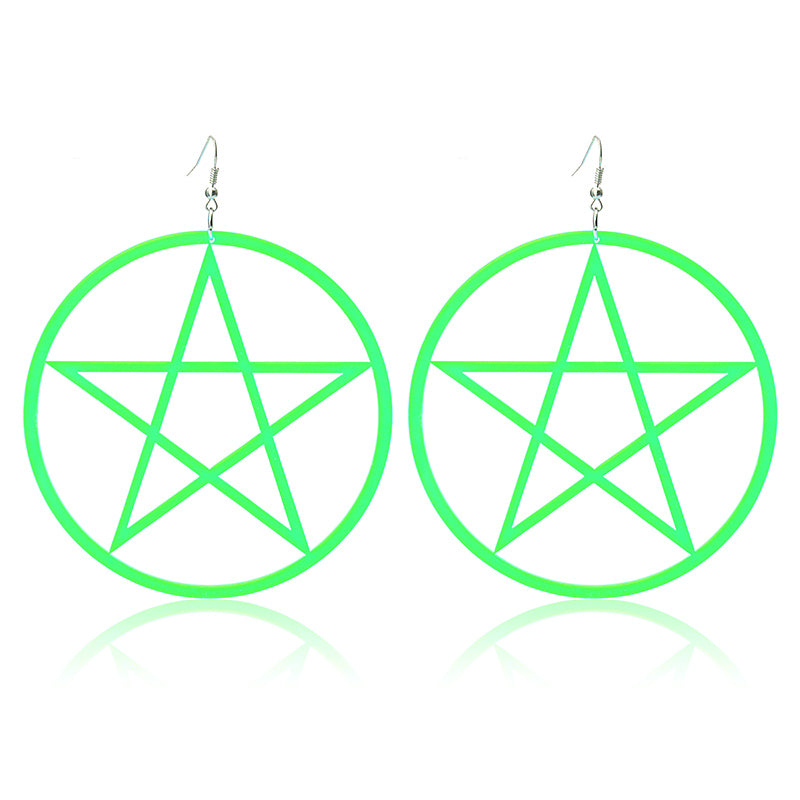 Acrylic Stars Exaggerated Ear Drop Women Earrings