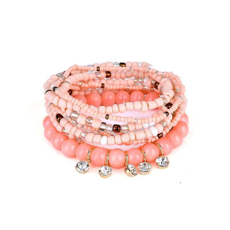 Bohemian Charming Bracelet Beads Rhinestone Multilayer Bracelets for Women