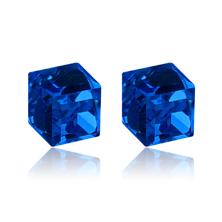 Creative Unisex Cubic Crystal Magnetic Clip Earrings