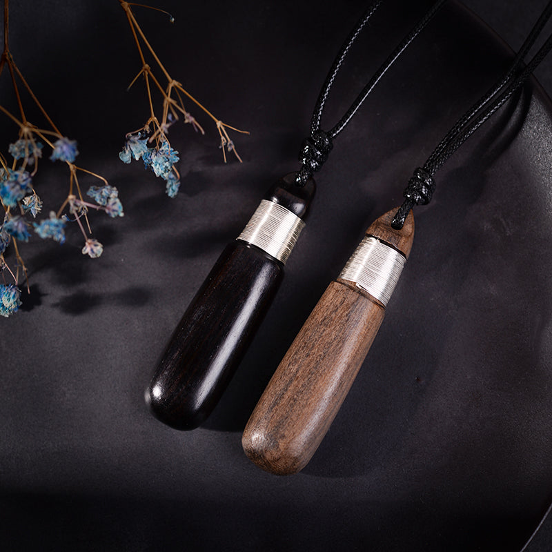 Black Sandalwood Ethnic  Silver Accessories Charm Necklace