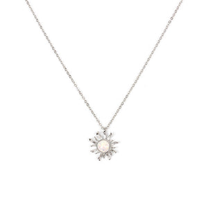 Fashion Silver Gold Sun Flower Pendant Necklace for Women