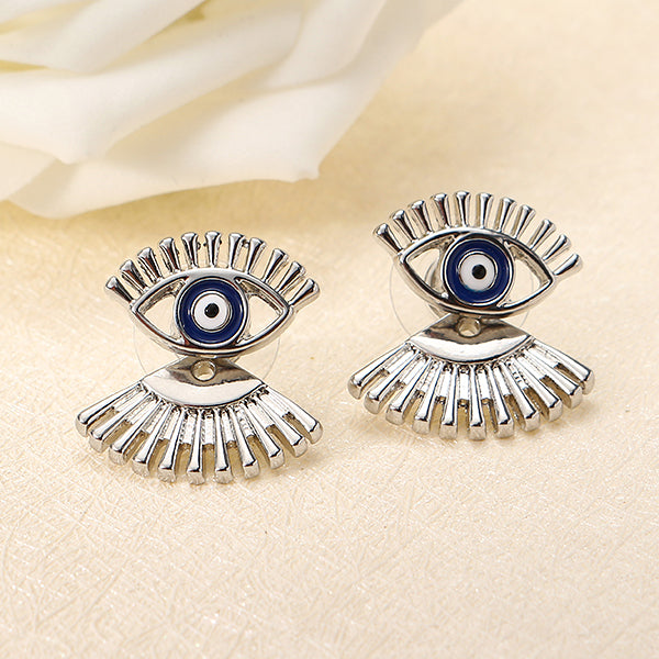 Trendy Eye Eyelash Ear Stud Earrings Silver Rose Gold Plated