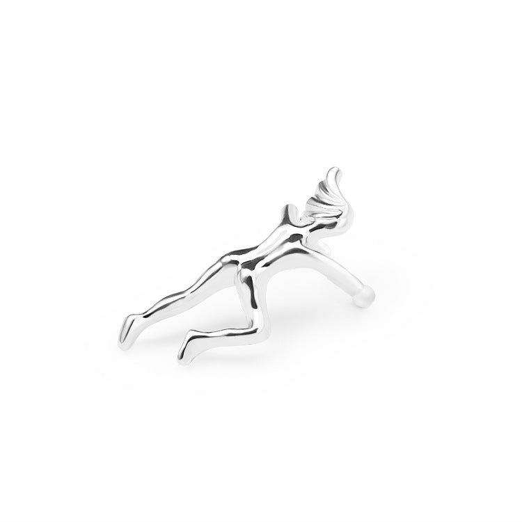 Funny Figure Gymnast Human Shape No Piercing Ear Clip