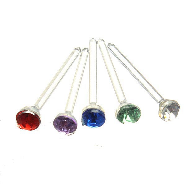 20 Pairs Cute Plastic Earrings Crystal Rhinestone Ear Studs Jewelry