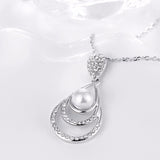Sweet Pearl Rhinestone Water Drop Necklace Gift For Women 
