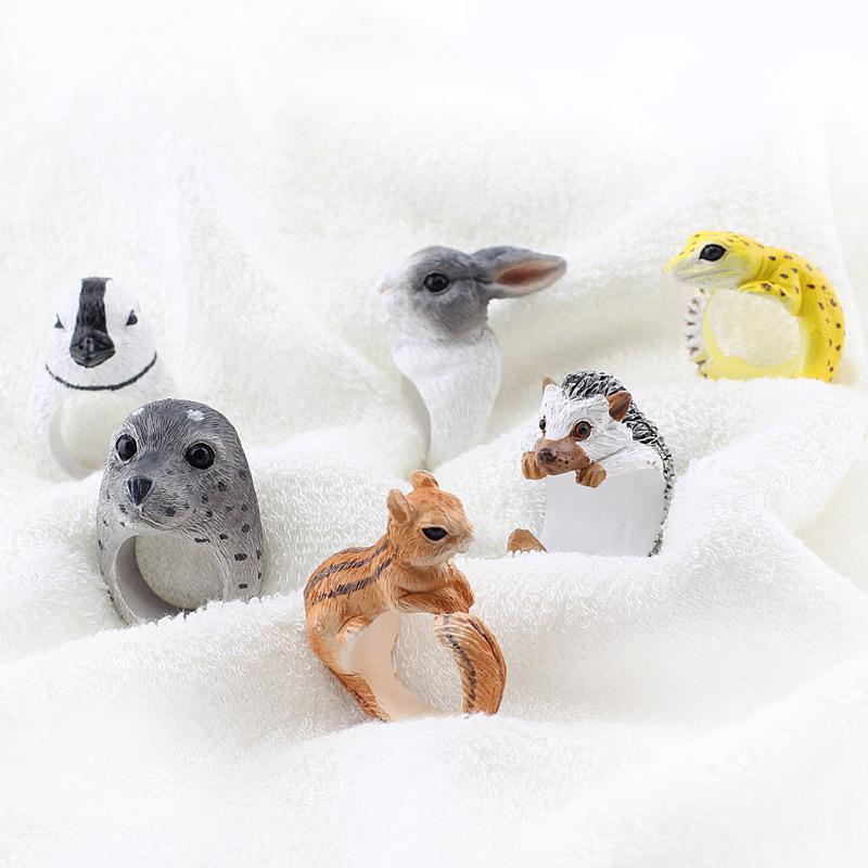 Cute Creative Animal Dorable Gecko Resin Fingerings Unisex Accessories 