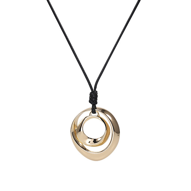 Alloy Necklace Double Circle Personality Simple Fashion Pend