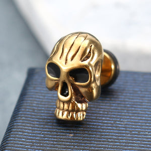 1pc Skull Titanium Steel Punk Women Men Male Earring Trendy Accessories