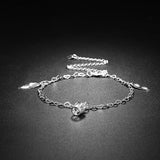 Silver Plated Heart Chain Crown Pendant Irregular Plate Anklet Women Jewelry