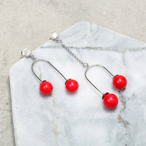 JASSY Asymmetric 925 Sterling Silver Earrings