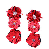 Trendy Hand-made Sequins Three-dimensional Flowers Earrings