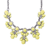 Yellow Resin Flower Stylish Collar Necklace Drop Shape Decor