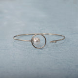 Classic Silver Gold Color Bracelet Pearl Charm Circle Cuff