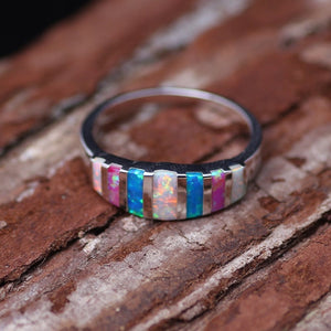 Unisex Trendy Colorful Opal Casual Rings Wedding Jewerly