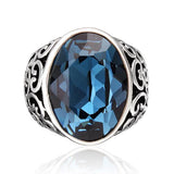 Vintage Hollow Out Carve Crystal Zircon Ring Unisex Jewelry