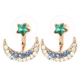 Moon Star Earrings Sweet Rhinestone Women Gift