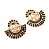 Semicircle Rhinestone Piercing Ear Jacket Earring for Women