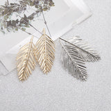 Trendy Ear Drop Leaves Silver Gold Earrings Statement