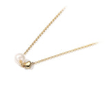 Elegent Chain Necklace Gold Heart Pearl Pendant Jewelry