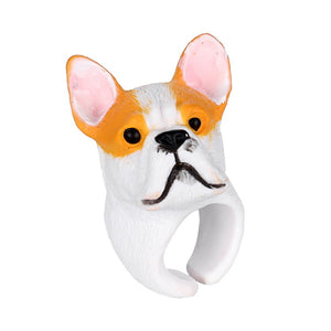 Cute Animal Cartoon Panda Dog Pig Tiger Parrot Finger Ring Jewelry for Men Women