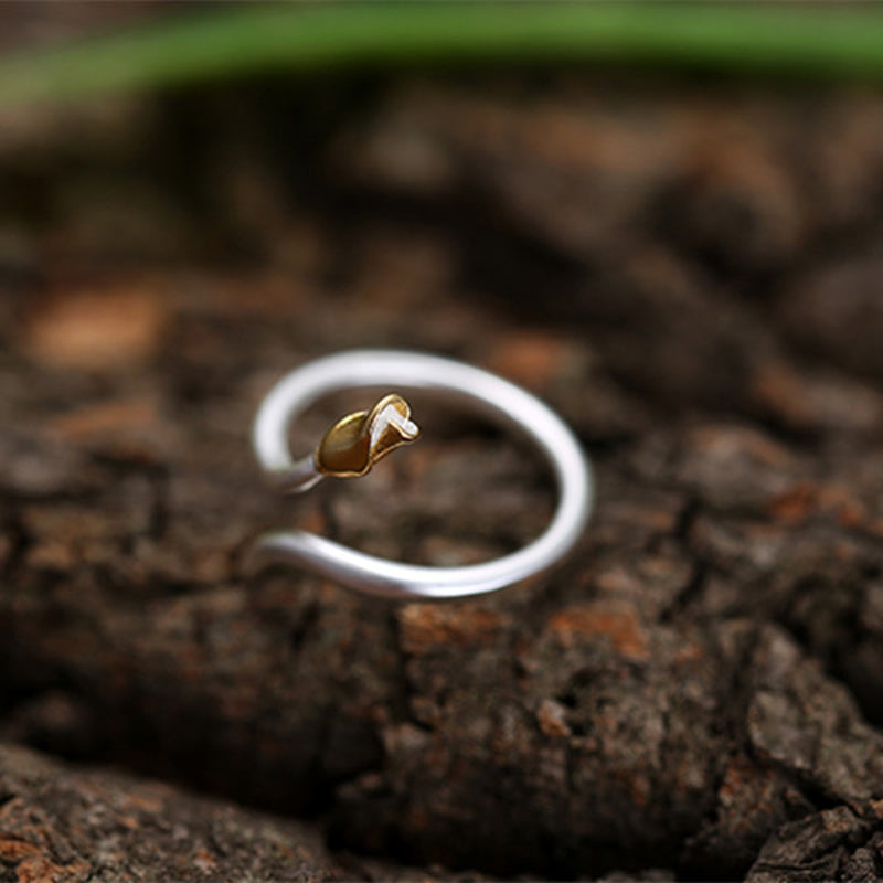 925 Sterling Silver Sweet Rose Adjustable Finger Rings