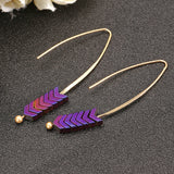 Trendy Stylish Natural Ore Multicolor Texture Arrowhead Earring Jewelry for Women