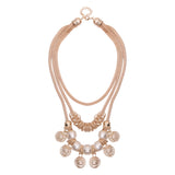 Bohemian Multilayer Gold Artificial Pearl Hollow Ball Unique Style Necklace Party Gift for Women 