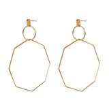 Earring Hollow Octagon Geometric Statement Hoop Ethinc