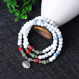 108pcs Tibetan Buddhist Handmade Ceramic Beads Bracelet