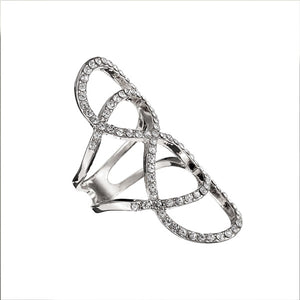 Gold Silver Infinity 8 Shaped Rhinestone Alloy Ring For Women