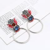 Elegant Colorful Rhinestone Piercing Drop Earrings