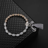 Trendy Women's Beaded Tassel Bracelet Love Charm