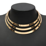 Gorgeous Metal Multi Layer Choker Bib Collar Necklace Jewelry