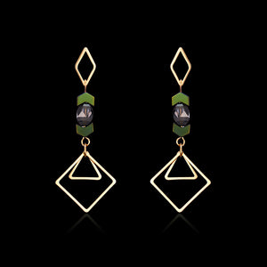 Luxury 18K Gold Plated Geometric Drop Earrings Elegant Ear Stud Best Gift for Women