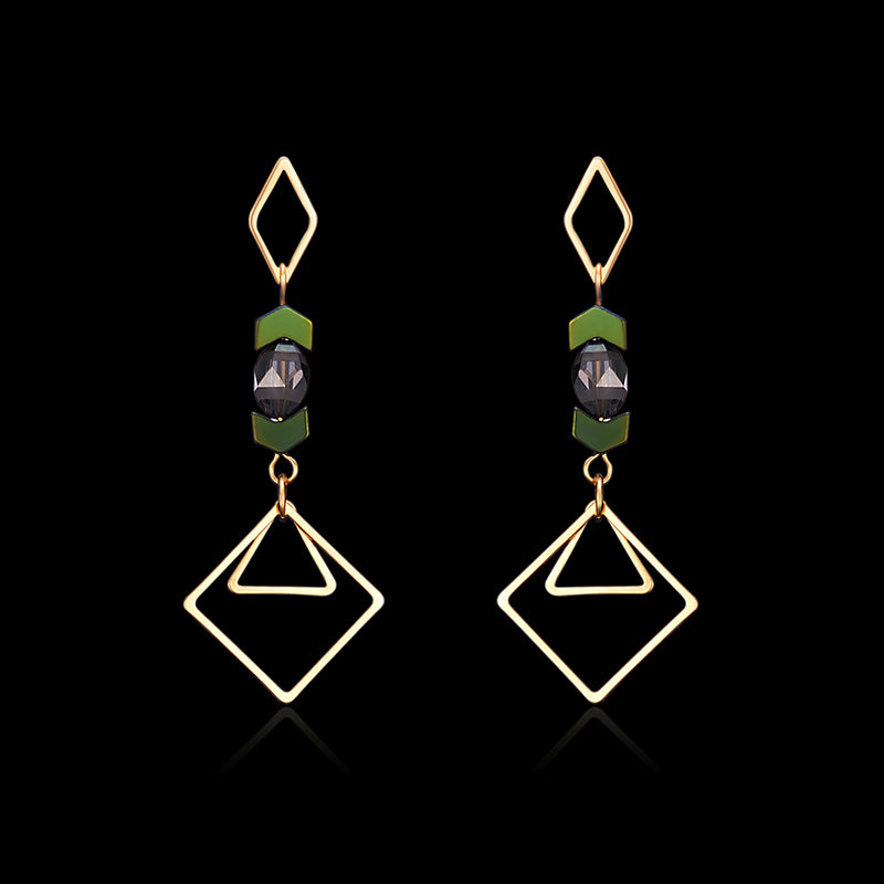 Luxury 18K Gold Plated Geometric Drop Earrings Elegant Ear Stud Best Gift for Women