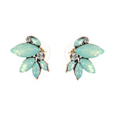 Elegant Crystal Wings Ear Stud Flower Rhinestones Earrings Gift for Her