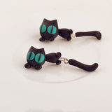 Cute Animal Black Cat Stud Little Kitty Soft Clay Earrings