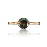 Purple Rhinestone Zircon Alloy Hollow Finger Ring For Women