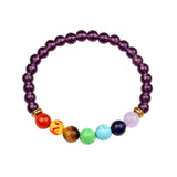 6mm Amethyst Agate Colorful Beads Elastic Bracelet for Women Christmas Gift