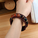 Bohemia Multilayer Wood Resin Tibetan Buddhist Bead Bracelet