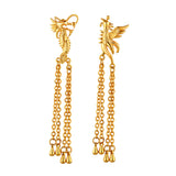 Luxury Dragon and Phoenix Drop Wedding Bridal Earrings