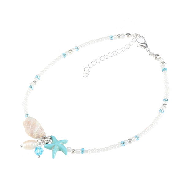 Bohemian Pearls Starfish Charms Anklets Summer Shell