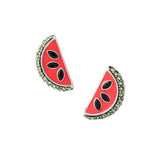 Fashion Rhinestone Enamel Watermelon Piercing Earring