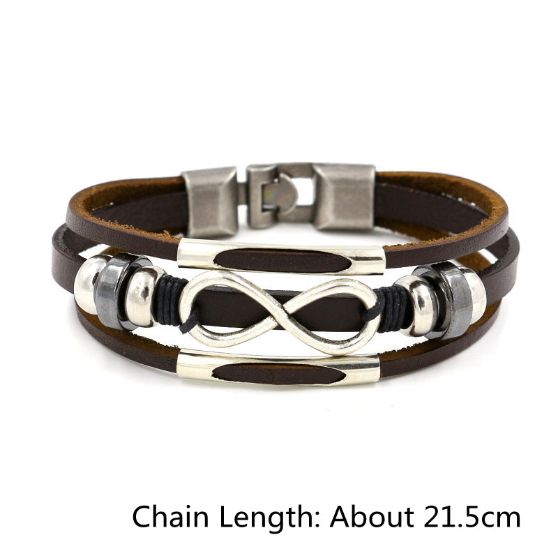 Multilayer Infinity Knot Bracelet Casual Fashion Leather