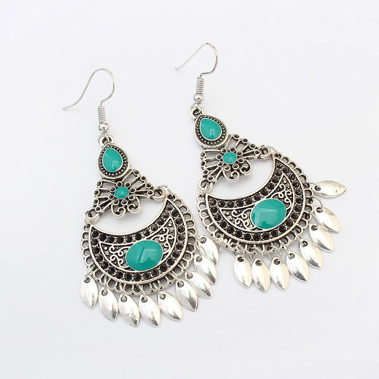 Ethnic Crescent Drop Earring Fashion Hollow Earrings Retro