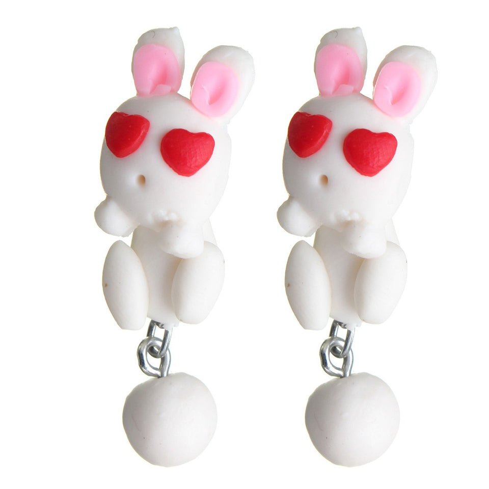 Cute Handmade Polymer Clay Cartoon Animal Earrings For Women