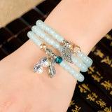 6mm Vintage Crystal Beads Pendant Multilayer Bracelets